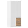 Drehtürenschrank Costa Eiche Artisan Dekor Weiß - Eiche Artisan/Weiß, MODERN, Holzwerkstoff (91/197/54cm) - Rauch Möbel