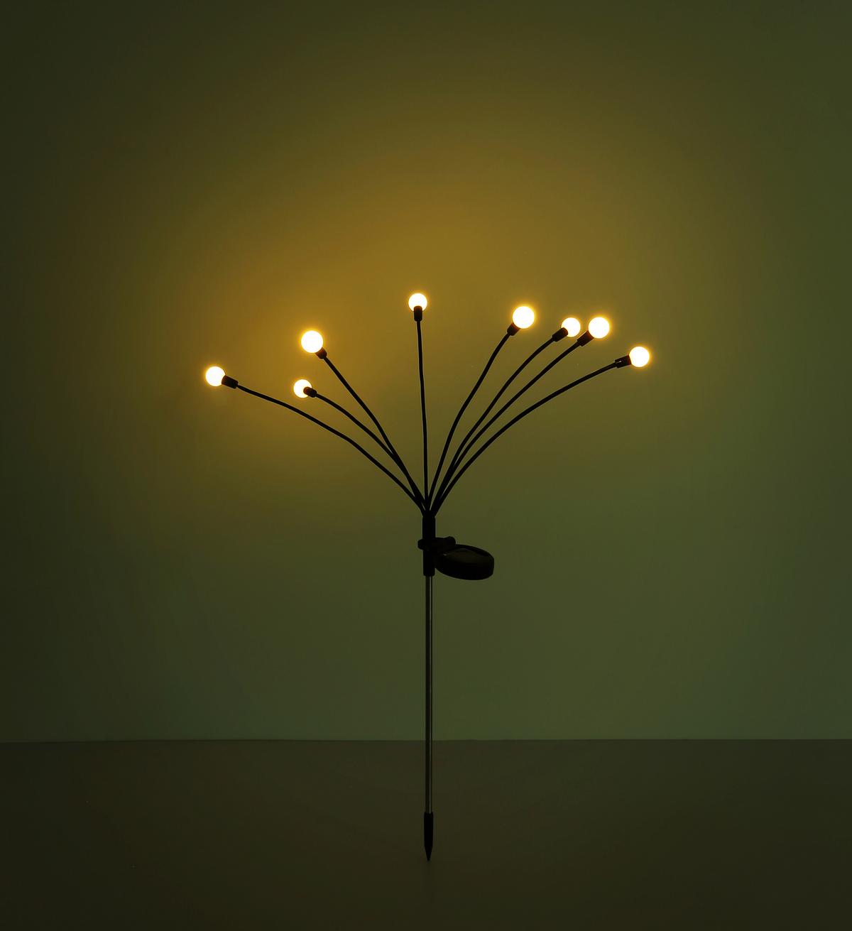 Solarleuchte mit Erdspieß Schwarz Barbara H: 70cm - Opal/Schwarz, KONVENTIONELL, Kunststoff/Metall (20/12/70cm) - Ondega