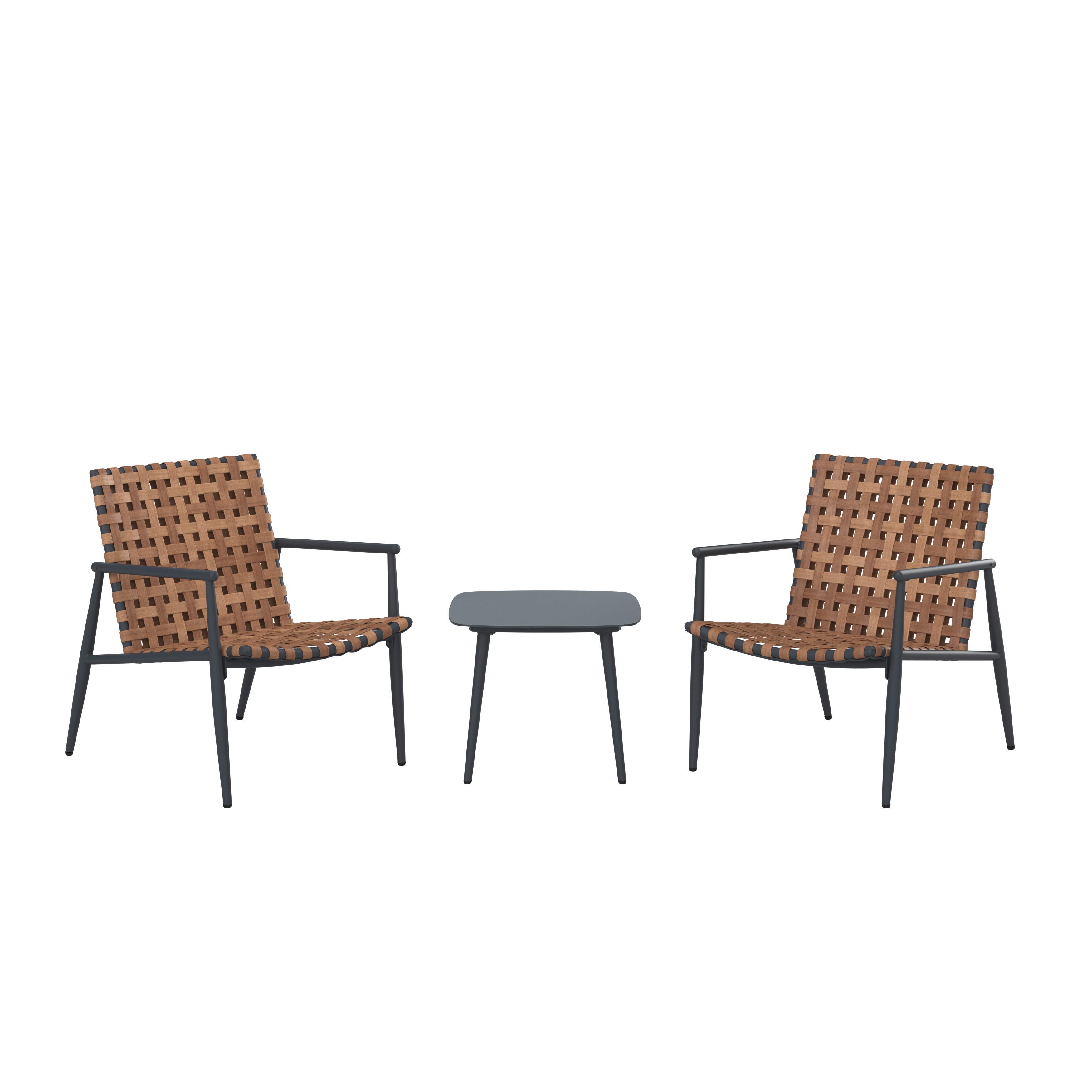 BALKÓNOVÁ ZOSTAVA BABSI - čierna/prírodná farba, Modern, kov/plast (61,5/77/72cm) - Mömax