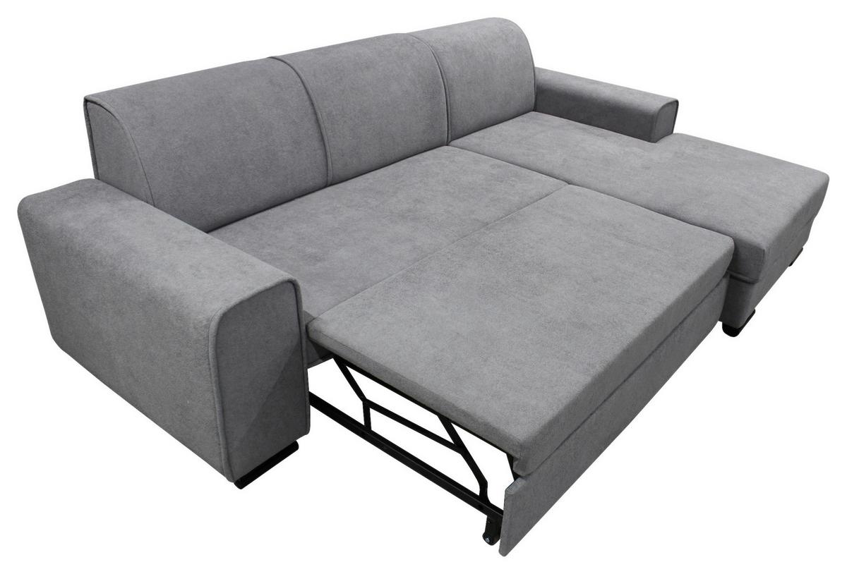 Ecksofa Classic Grau 270x175 Cm - Schwarz/Grau, Design, Textil (270/175cm) - MID.YOU