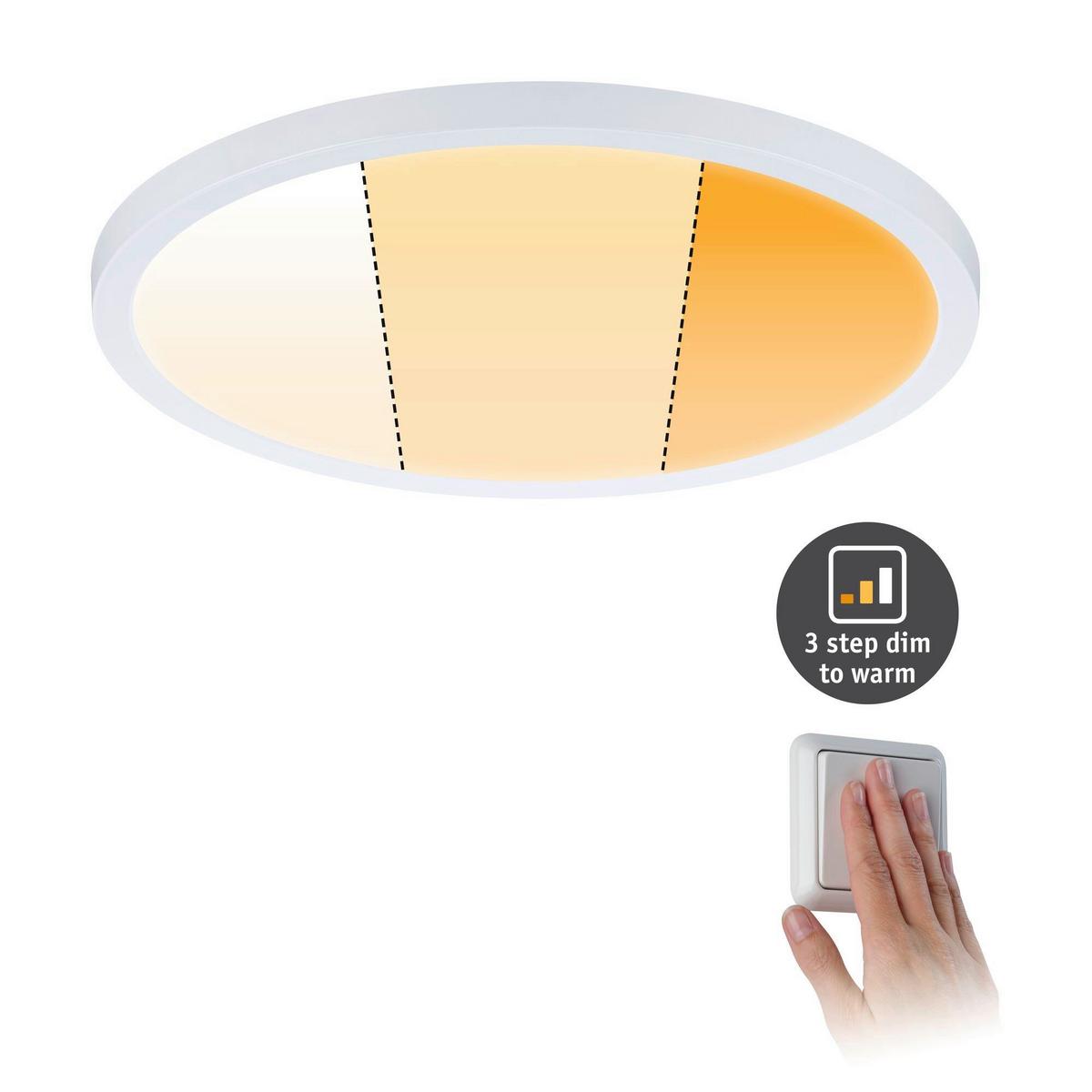 Led-deckenleuchte Ø 23 Cm Dimmbar Rund - Weiß, Basics, Kunststoff (23,0cm) - Paulmann
