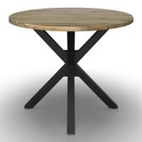 Jídelní stůl GEMMA 100 - černá/barvy akácie, Moderní, kov/dřevo (100/100/76cm) - Bessagi Home