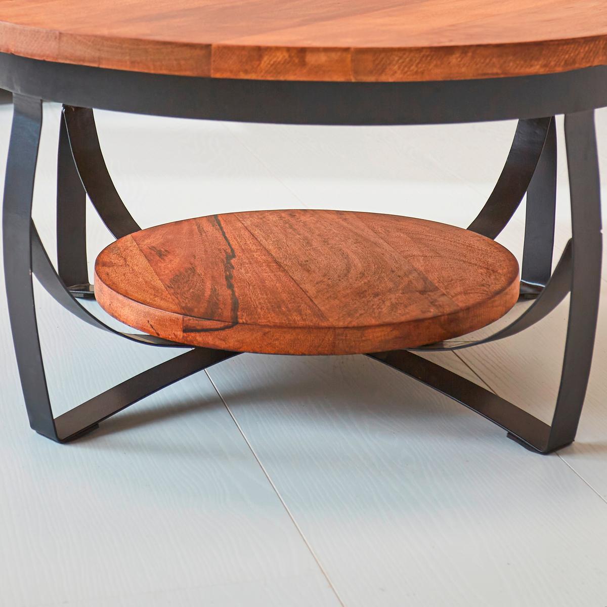 Couchtisch Ocala Braun/schwarz, 70 Cm - Schwarz/Braun, MODERN, Holz/Metall (70/70/35cm) - MID.YOU