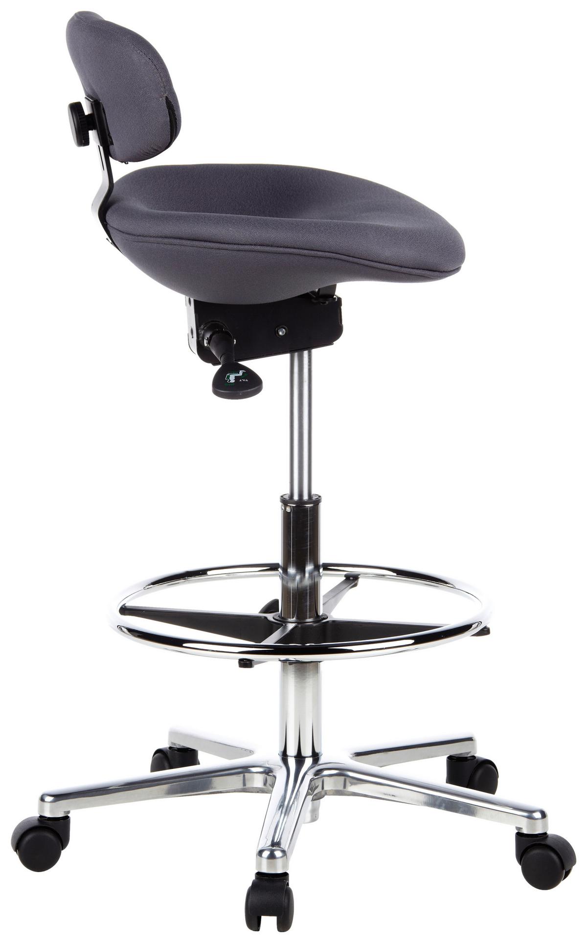 Bürohocker Work Mf Anthrazit Bis 100 Kg - Anthrazit/Silberfarben, Basics, Kunststoff/Textil (50/106/40cm) - MID.YOU