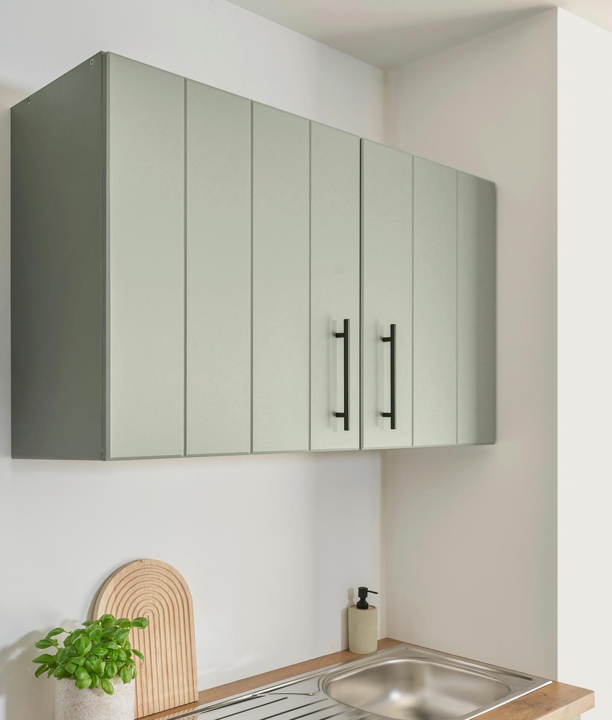 Eckküche Anton Wildeiche/Schilfgrün B: 280cm - Schilfgrün/Wildeiche, Trend, Holzwerkstoff (280/172cm) - Respekta