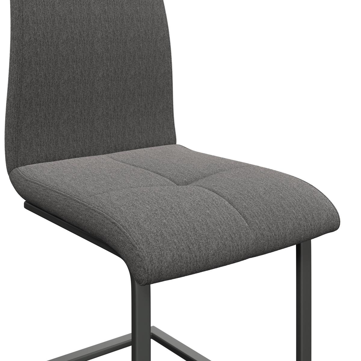 Schwingstuhl Tristan Grau/Schwarz gepolstert - Schwarz/Grau, MODERN, Holz/Textil (41/102/58cm) - James Wood