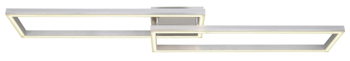 Led-deckenleuchte 67209-45d - Silberfarben/Opal, Design, Kunststoff/Metall (119,5/25,5/10cm) - Globo