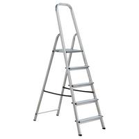 Aluleiter ca. 160 cm Adalbert Klappbar, Bis 150 Kg - Silberfarben, KONVENTIONELL, Metall (45,5/92/161,7cm) - Homezone