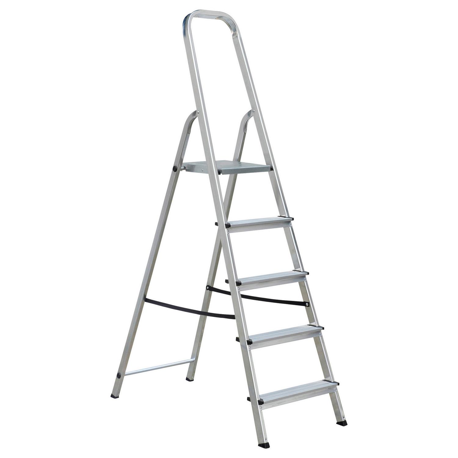 Aluleiter ca. 160 cm Adalbert klappbar, bis 150 kg Homezone Silberfarben