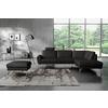Ecksofa Spring Schwarz Chrom S: 273x250 cm - Chromfarben/Schwarz, Design, Leder (273/250cm) - Livetastic