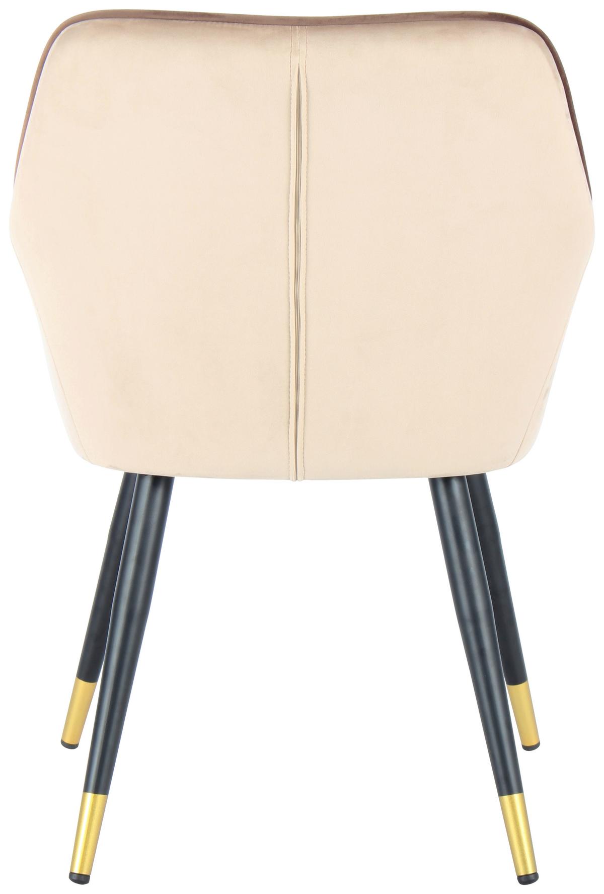 Armlehnstuhl Amino 525 - Beige/Goldfarben, MODERN, Textil/Metall (58,8/86/61cm) - Kayoom