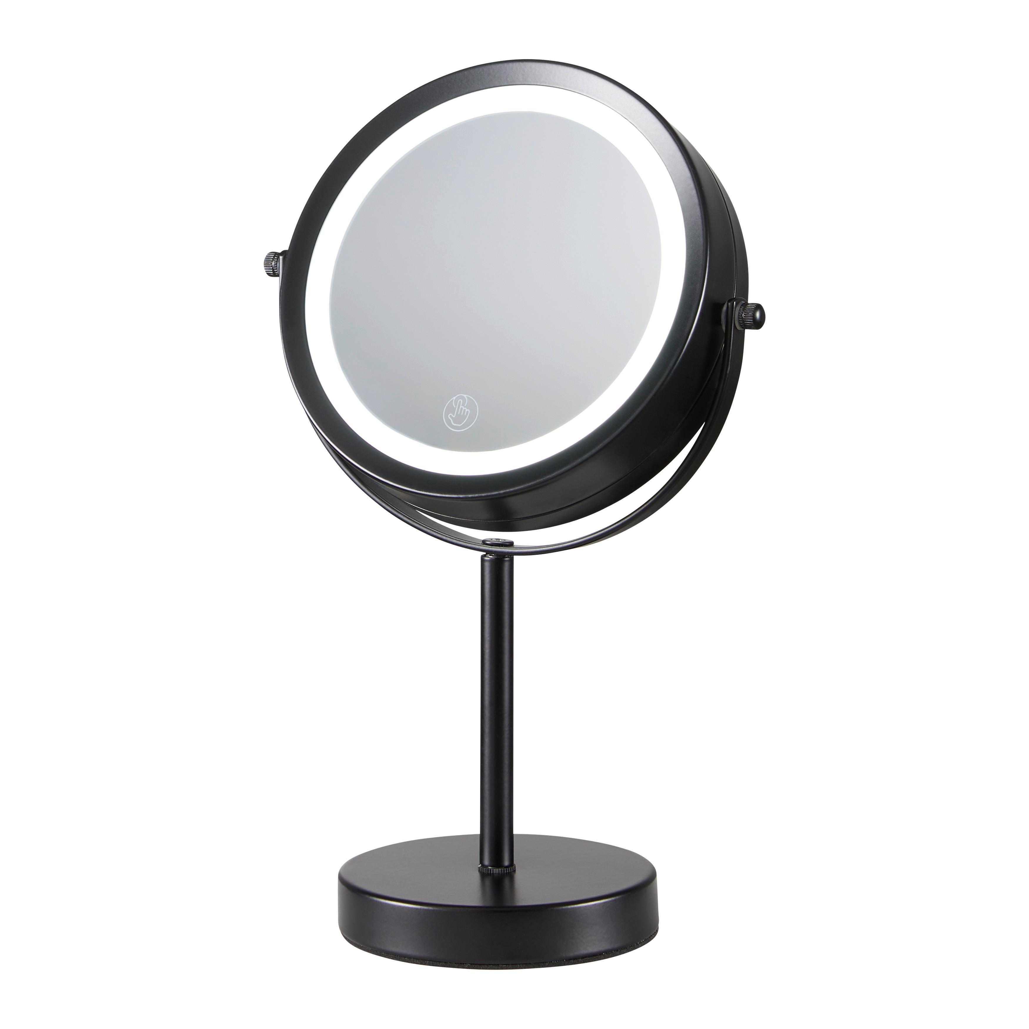 Svítící Zrcadlo Mirri 1-Ext- - černá, Moderní, kov/sklo (21/32/21cm) - Modern Living