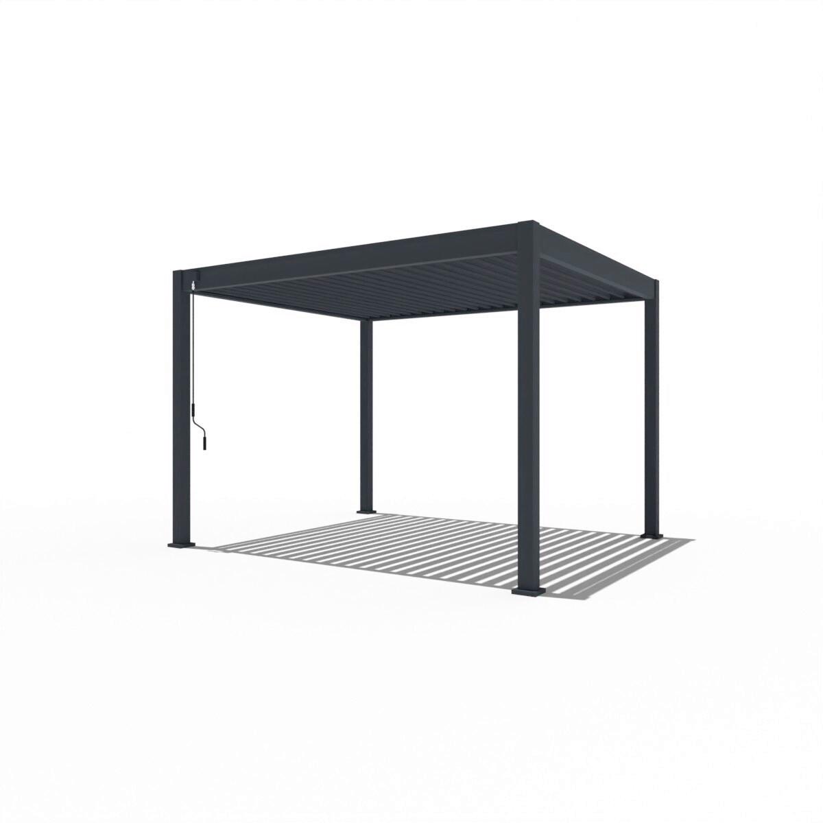 Pergolline 3x3,6 m wetterbeständig, Anthrazit - Graphitfarben, Basics, Metall (300/255/360cm) - Gardenson