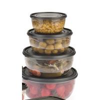 Vorratsdosenset Agnes - Transparent/Schwarz, Kunststoff - Luca Bessoni