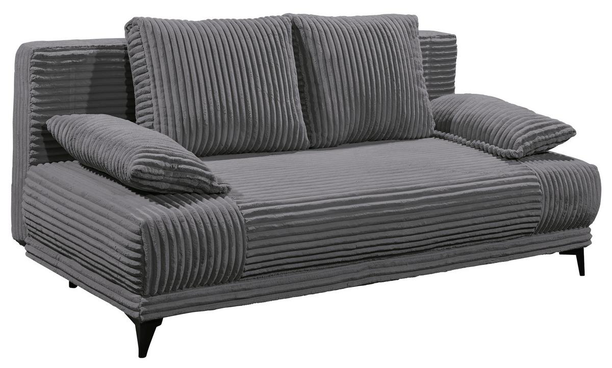 Schlafsofa Sally Anthrazit B: 211 Cm - Anthrazit/Schwarz, KONVENTIONELL, Textil (211/96/105cm) - MID.YOU