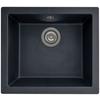 Spüle Respekta Ohio Kunsstein Bxt: 50x44 cm - Schwarz, Trend, Glas/Kunststoff (50/19/44cm) - Respekta