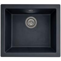 Spüle Respekta Ohio Kunsstein Bxt: 50x44 Cm - Schwarz, Trend, Glas/Kunststoff (50/19/44cm) - Respekta