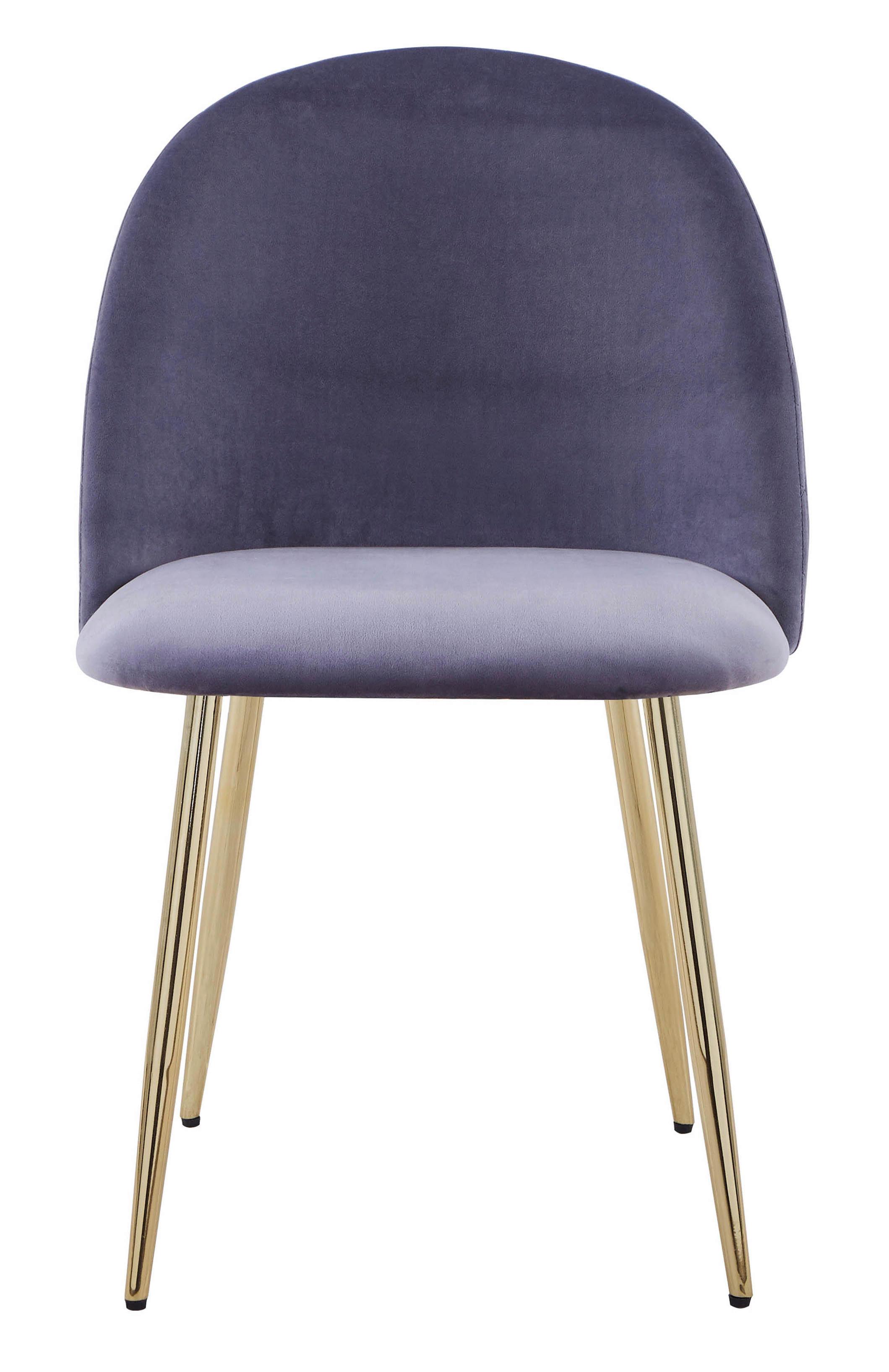 Polsterstuhl Artdeco Grau, Beine Gold - Goldfarben/Grau, MODERN, Textil/Metall (51/79/58cm) - MID.YOU