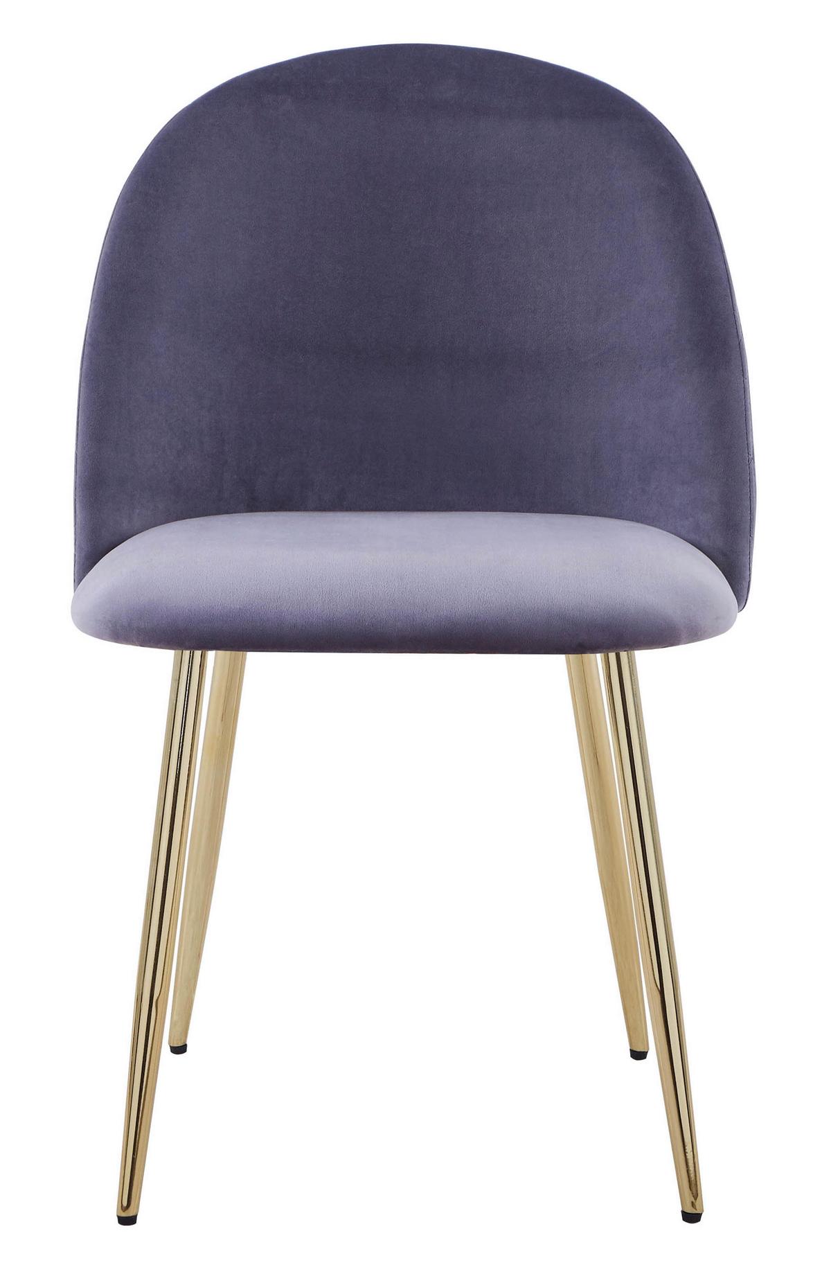 Polsterstuhl Artdeco Grau, Beine Gold - Goldfarben/Grau, MODERN, Textil/Metall (51/79/58cm) - MID.YOU