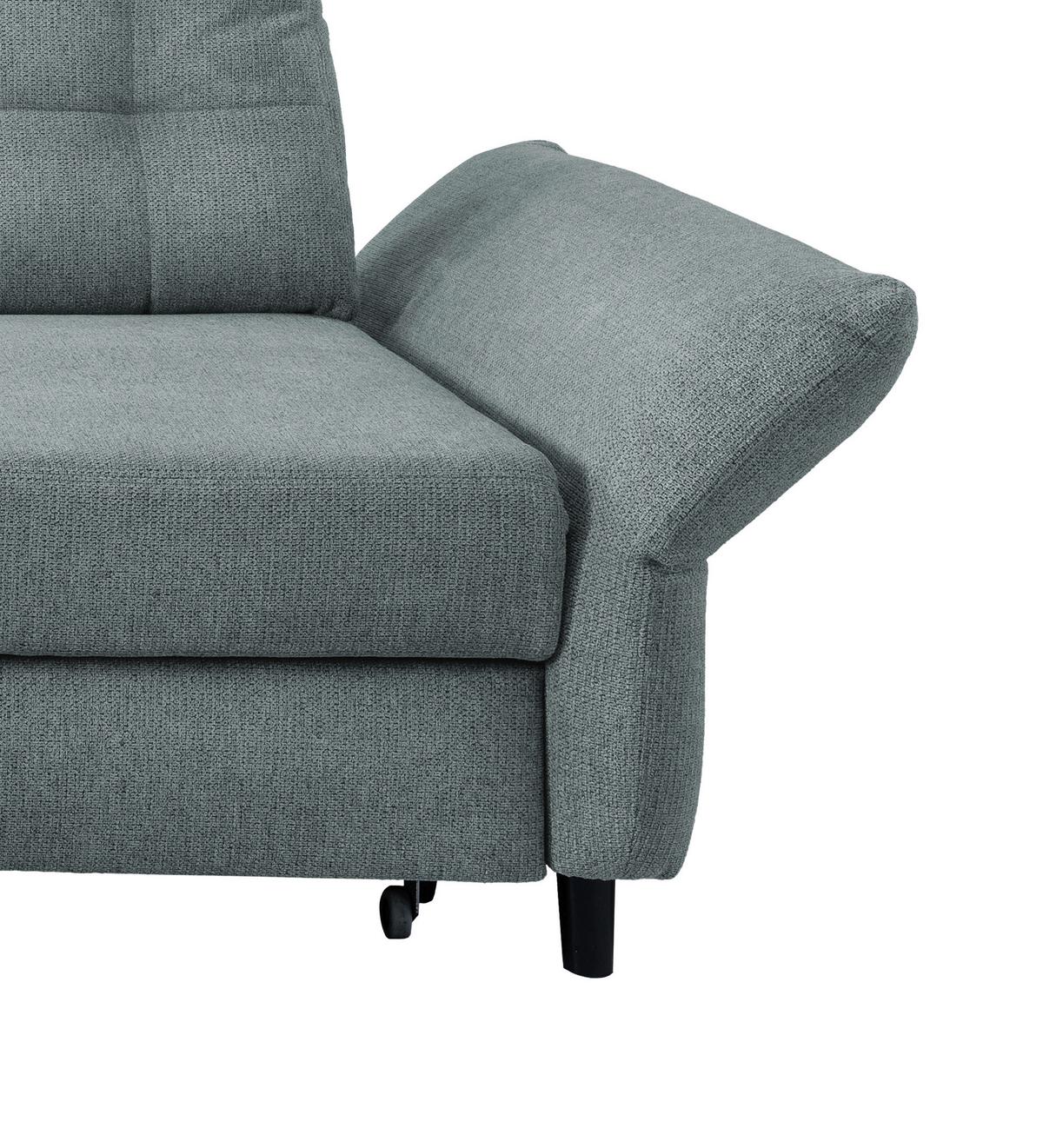 Ecksofa Brizzini Mintgrau S: 176/250-280 cm - Mintgrau/Blau, MODERN, Holz/Textil (176/250-280cm) - Livetastic