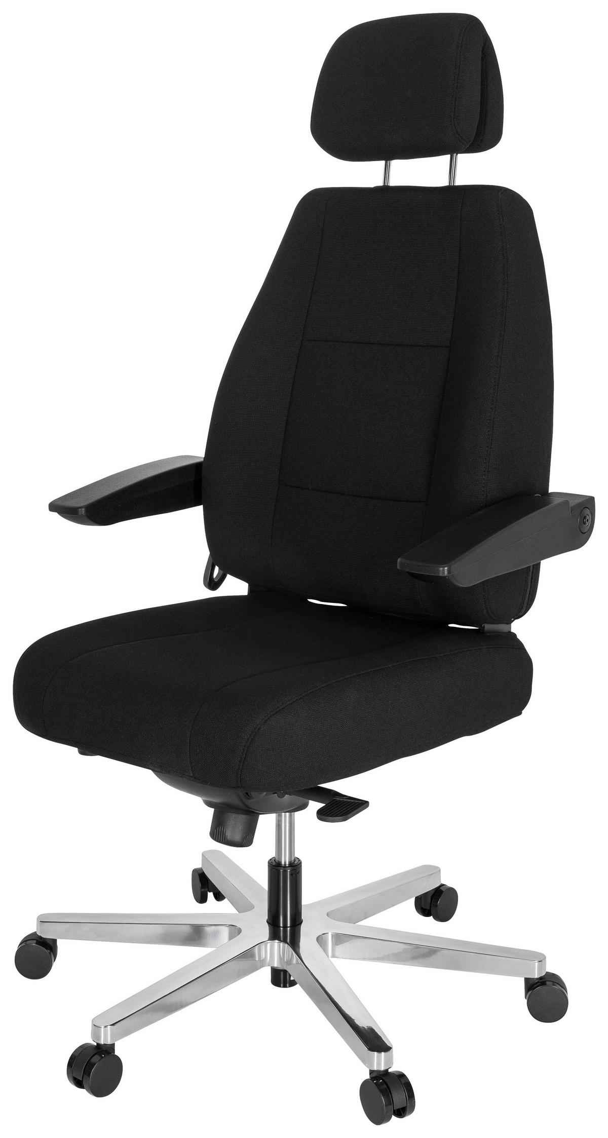 Chefsessel Hours Wippfunktion Schwarz Bis 150 Kg - Silberfarben/Schwarz, Basics, Kunststoff/Textil (70/152/70cm) - MID.YOU