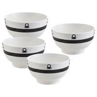 Müslischalen-Set Black & White 4-teilig - Schwarz/Weiß, Basics, Keramik (15/14,7/19,2cm) - Benetton