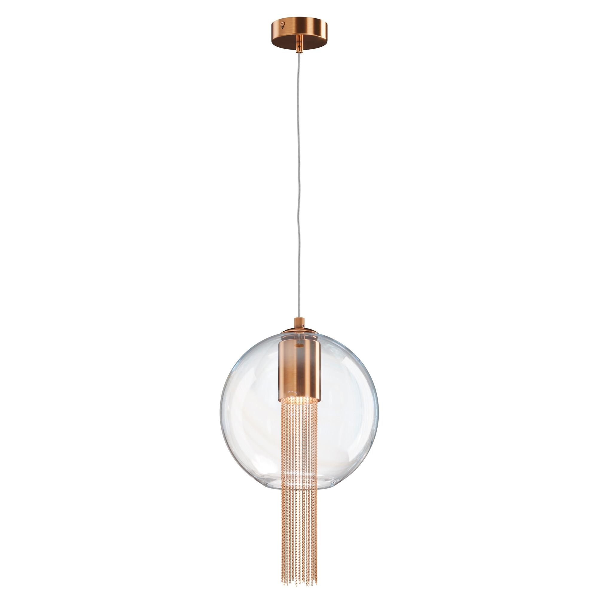 Pendelleuchte Flusso - Transparent/Bronzefarben, Trend, Glas/Metall (25/47cm) - MAYTONI