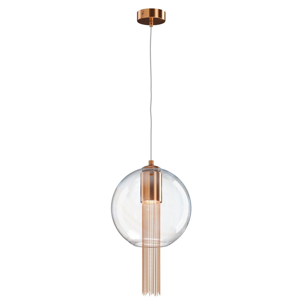 Pendelleuchte Flusso - Transparent/Bronzefarben, Trend, Glas/Metall (25/47cm) - MAYTONI