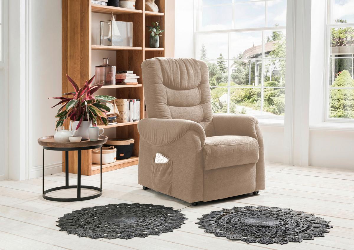 Fernsehsessel Nino Hellbraun B: 76 Cm - Hellbraun/Dunkelgrün, Design, Textil (76/106/94cm) - Livetastic