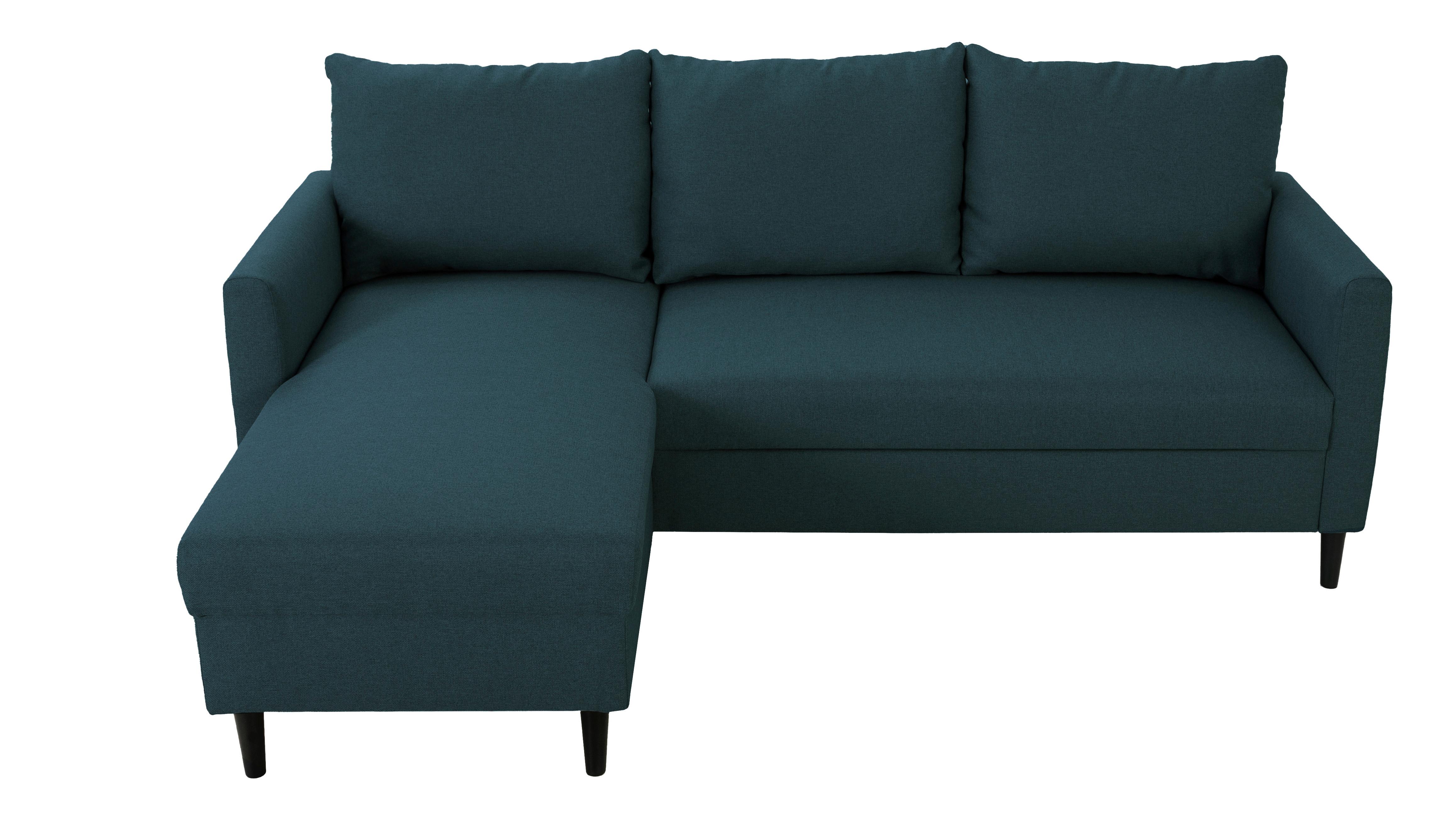 Ecksofa Tweety - Petrol/Schwarz, Basics, Textil (192/138cm) - P & B