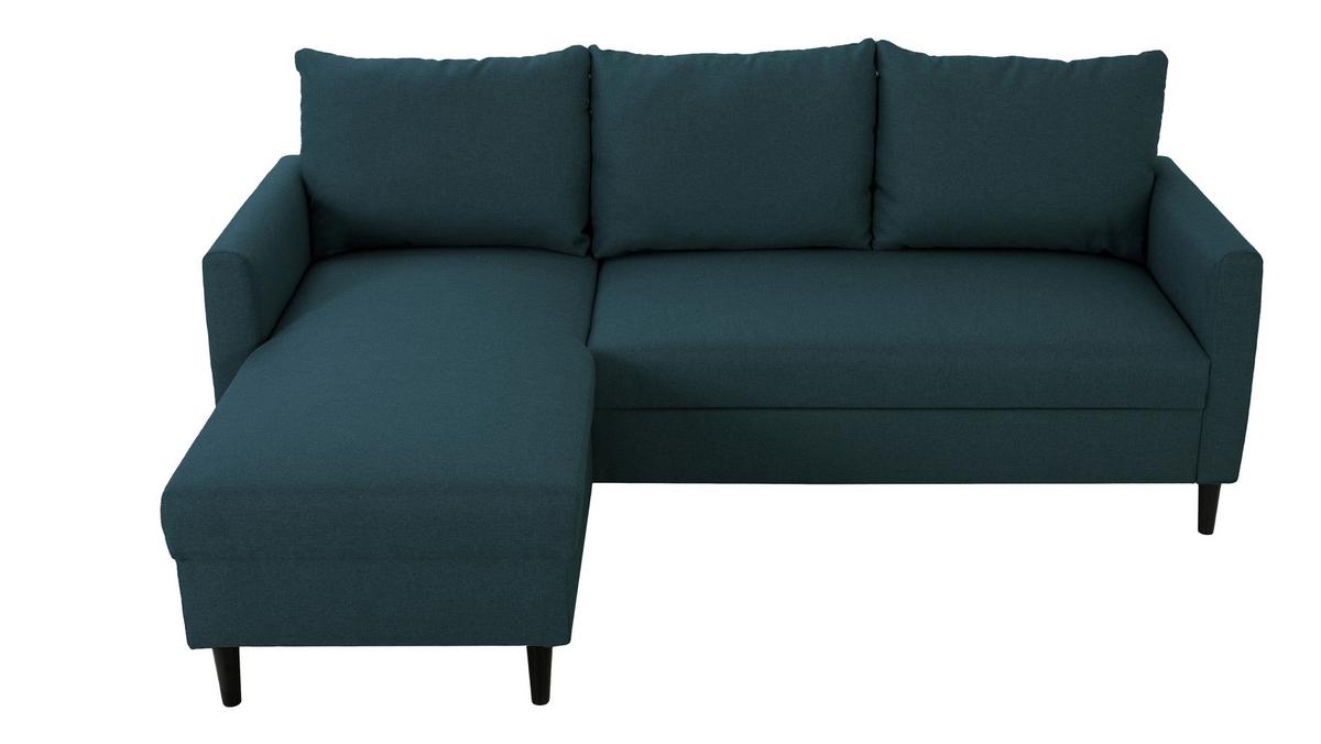 Ecksofa Tweety - Petrol/Schwarz, Basics, Textil (192/138cm) - P & B