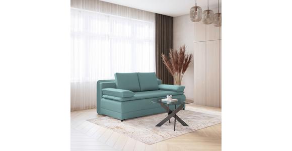 Schlafsofa Alice - Türkis/Schwarz, MODERN, Textil (202/73-92/105cm) - Luca Bessoni