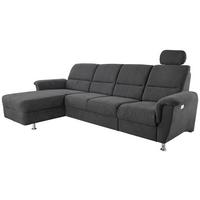 Ecksofa Parole Schwarz S: 165/292 cm - Chromfarben/Schwarz, KONVENTIONELL, Textil (292/165cm) - Livetastic