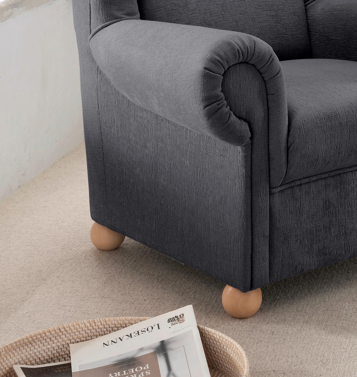 Ohrensessel Torello Anthrazit B: 92cm - Wildeiche/Anthrazit, KONVENTIONELL, Textil (92/102/89cm) - Livetastic