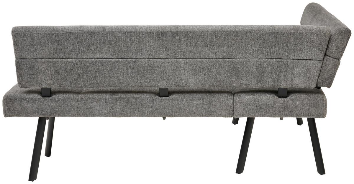 Eckbank Paros Anthrazit, S: 150x190 Cm - Anthrazit/Schwarz, KONVENTIONELL, Textil/Metall (150/190cm) - MID.YOU