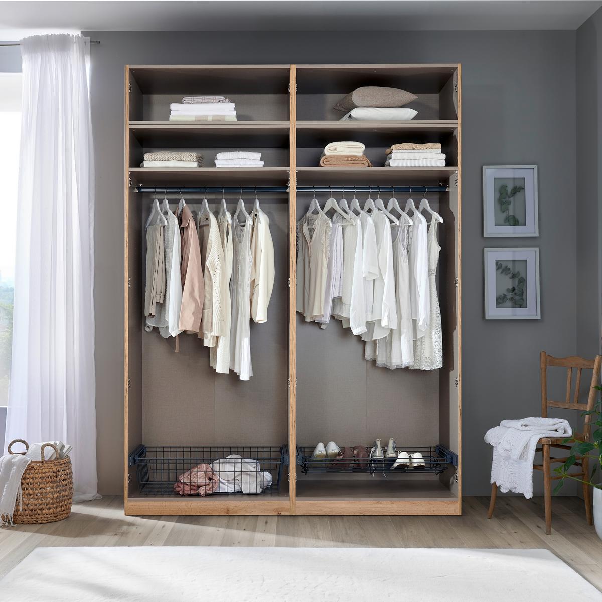 otevřená skříň UNIT s. 182 cm dekor antracit - antracitová, Moderní, kompozitní dřevo (182,2/242,2/56,5cm) - Ondega