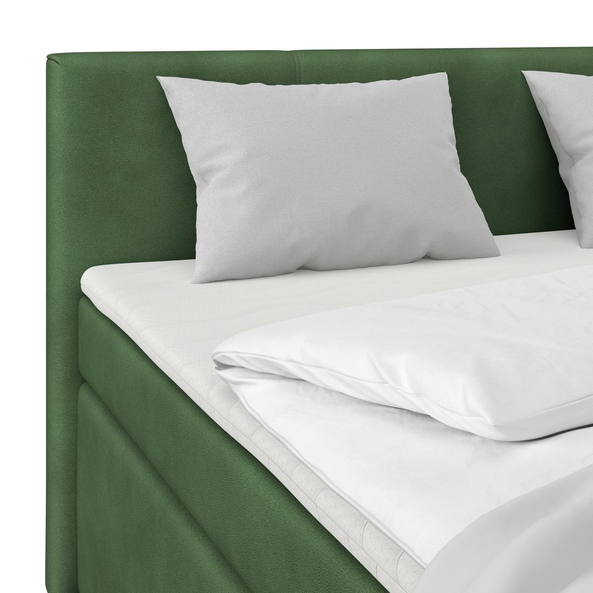 Boxspringbett Mira 1 - Dunkelgrün, Basics, Holz/Kunststoff (160/200cm)
