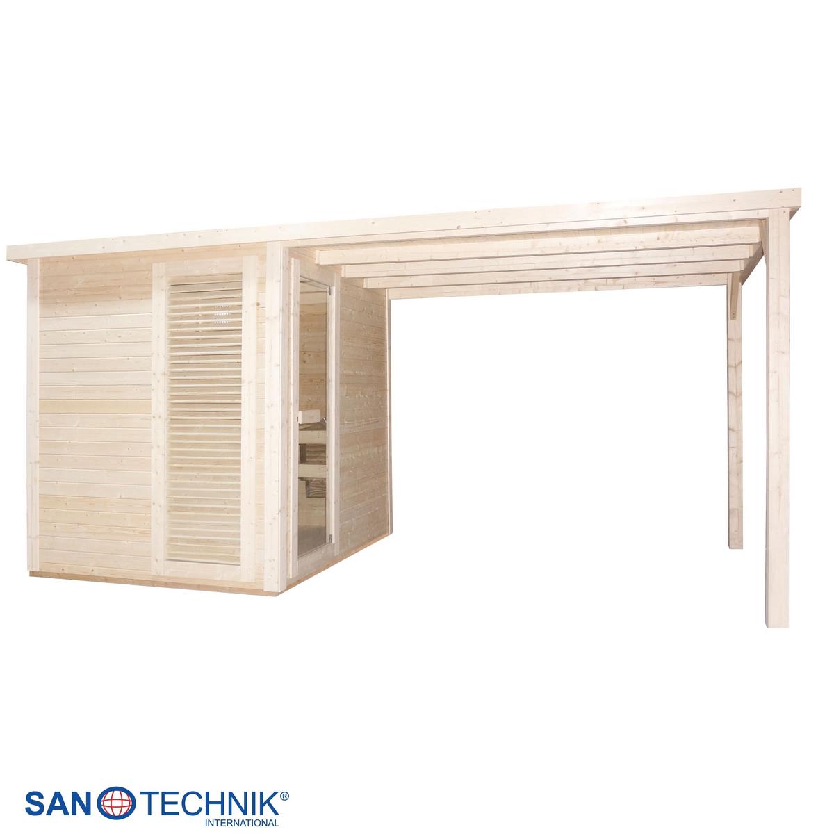SAUNA Rauma Naturfarben B: 230 cm - Naturfarben, KONVENTIONELL, Holz (460/230/219,5cm) - Sanotechnik