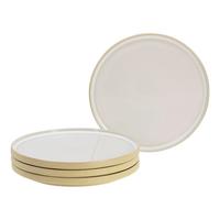 Desserttellerset Fututro Weiß, Beige L: 21,5 cm - Beige/Weiß, Basics, Keramik (21,5/21,55/13cm) - Creatable
