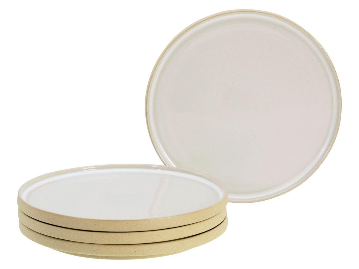 Desserttellerset Fututro Weiß, Beige L: 21,5 cm - Beige/Weiß, Basics, Keramik (21,5/21,55/13cm) - Creatable