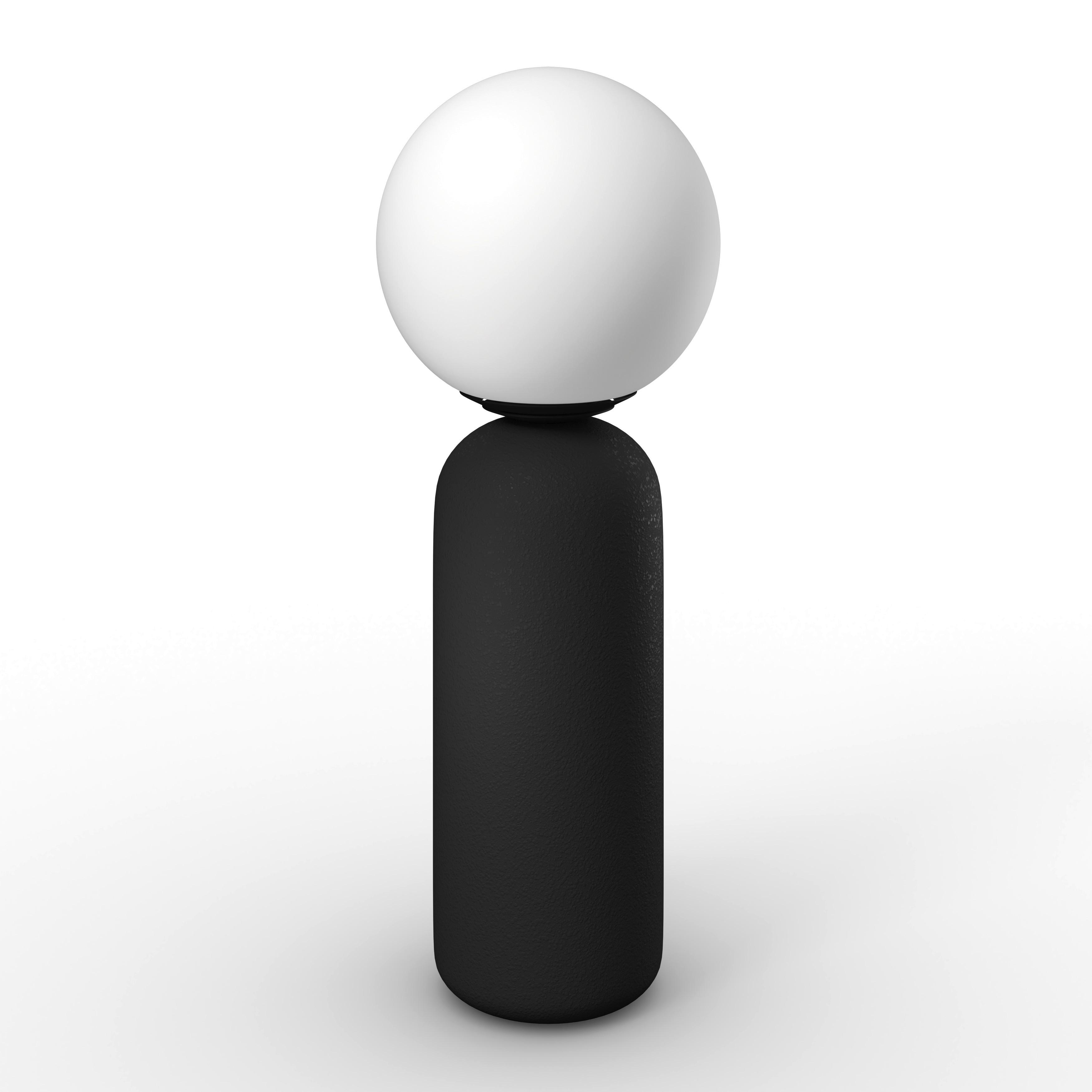 STOLNÁ LAMPA AMORA - čierna/biela, Modern, kov/keramika (20/52,5cm) - Bessagi Home