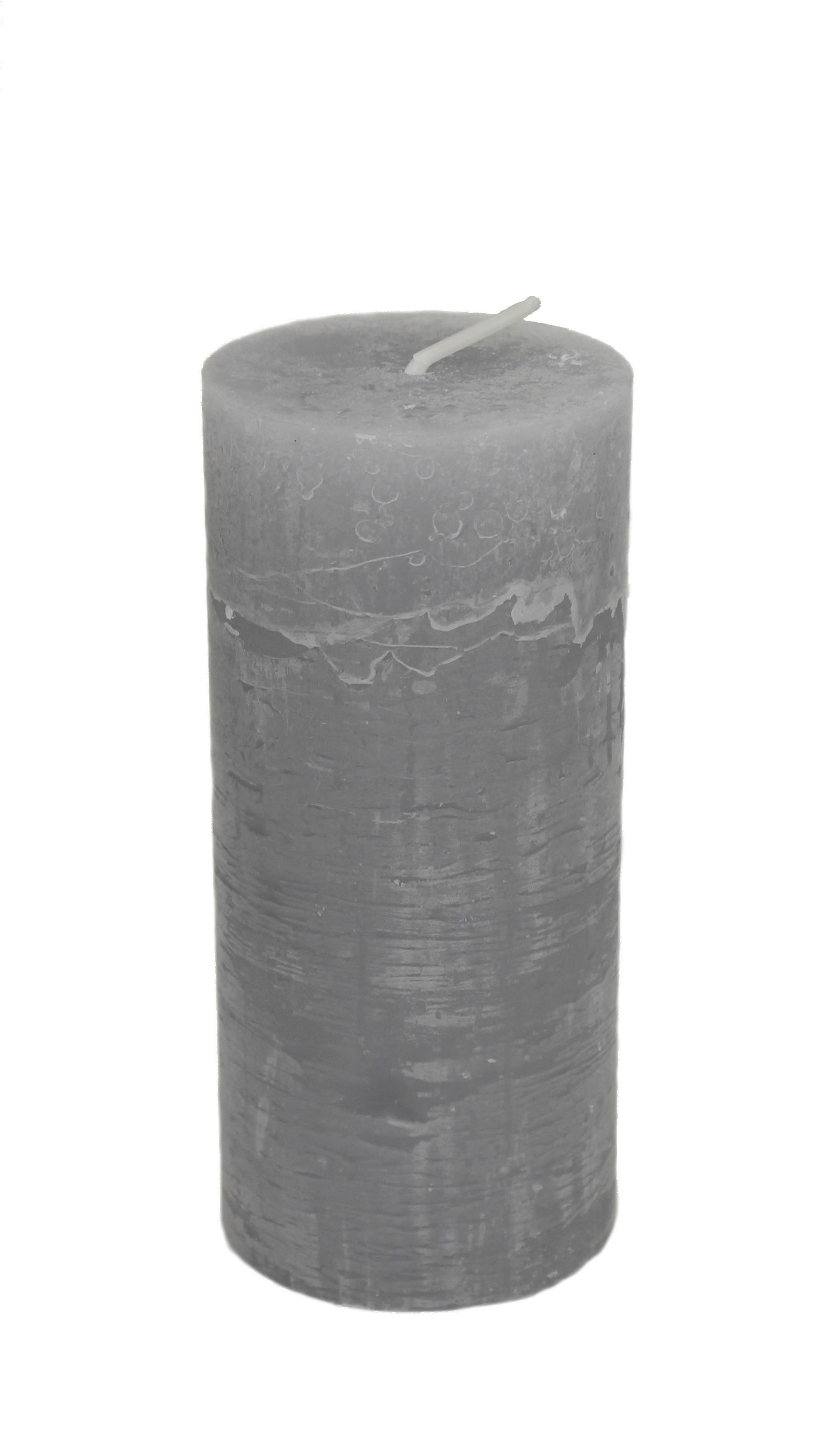 Válcová svíčka LIA - světle šedá, Moderní, textil/přírodní materiály (6,8/15cm) - Premium Living