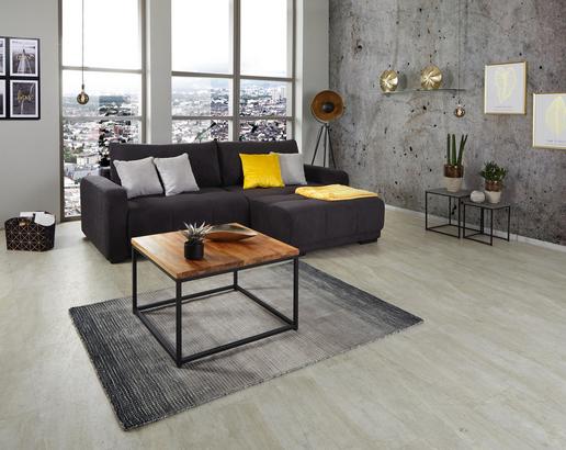 Gemütliche Wohnzimmereinrichtung in Schwarz Wohnlandschaft in Schwarz mit Gästebett