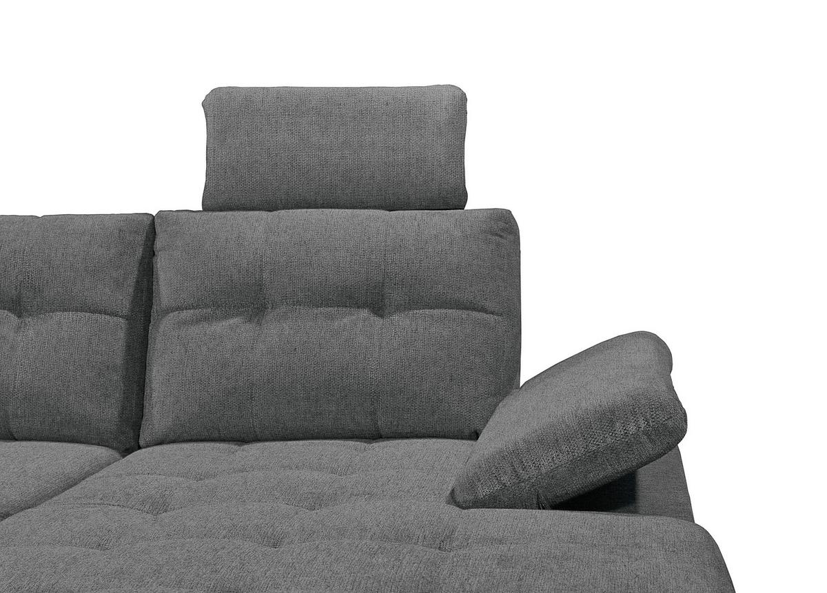 Sedacia súprava DURBAN U, ľavá, grafitová - čierna/grafitová, Konventionell, textil/plast (218/324/170cm) - MID.YOU