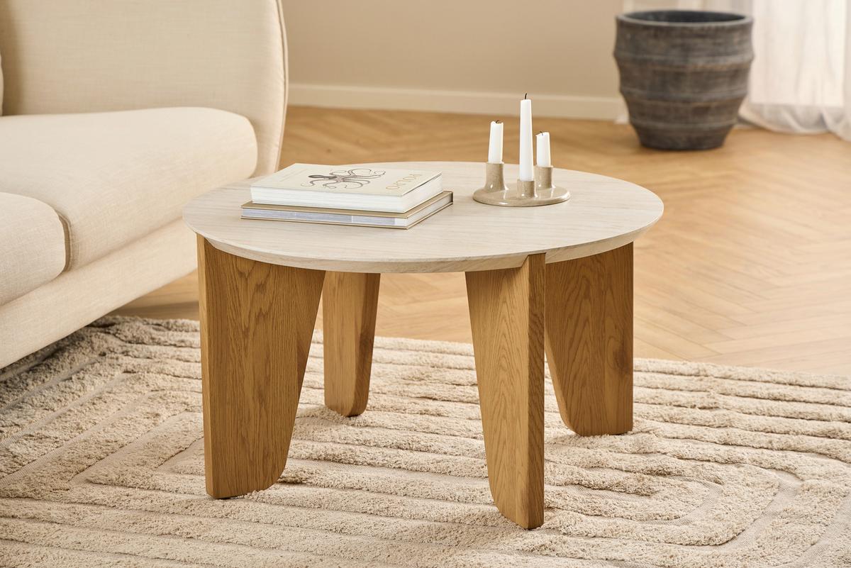 Couchtisch Dockland Beige/Wildeiche L: 80cm - Wildeiche/Beige, Design, Holzwerkstoff (80/80/45cm) - MID.YOU