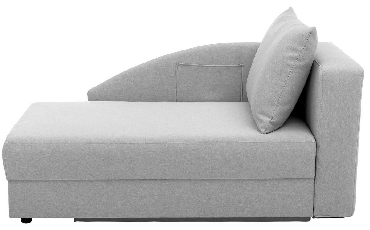 Recamiere Tobi L: 154cm Links Hellgrau mit Bettkasten - Hellgrau, Design, Textil (154/86/93cm) - Max Winzer