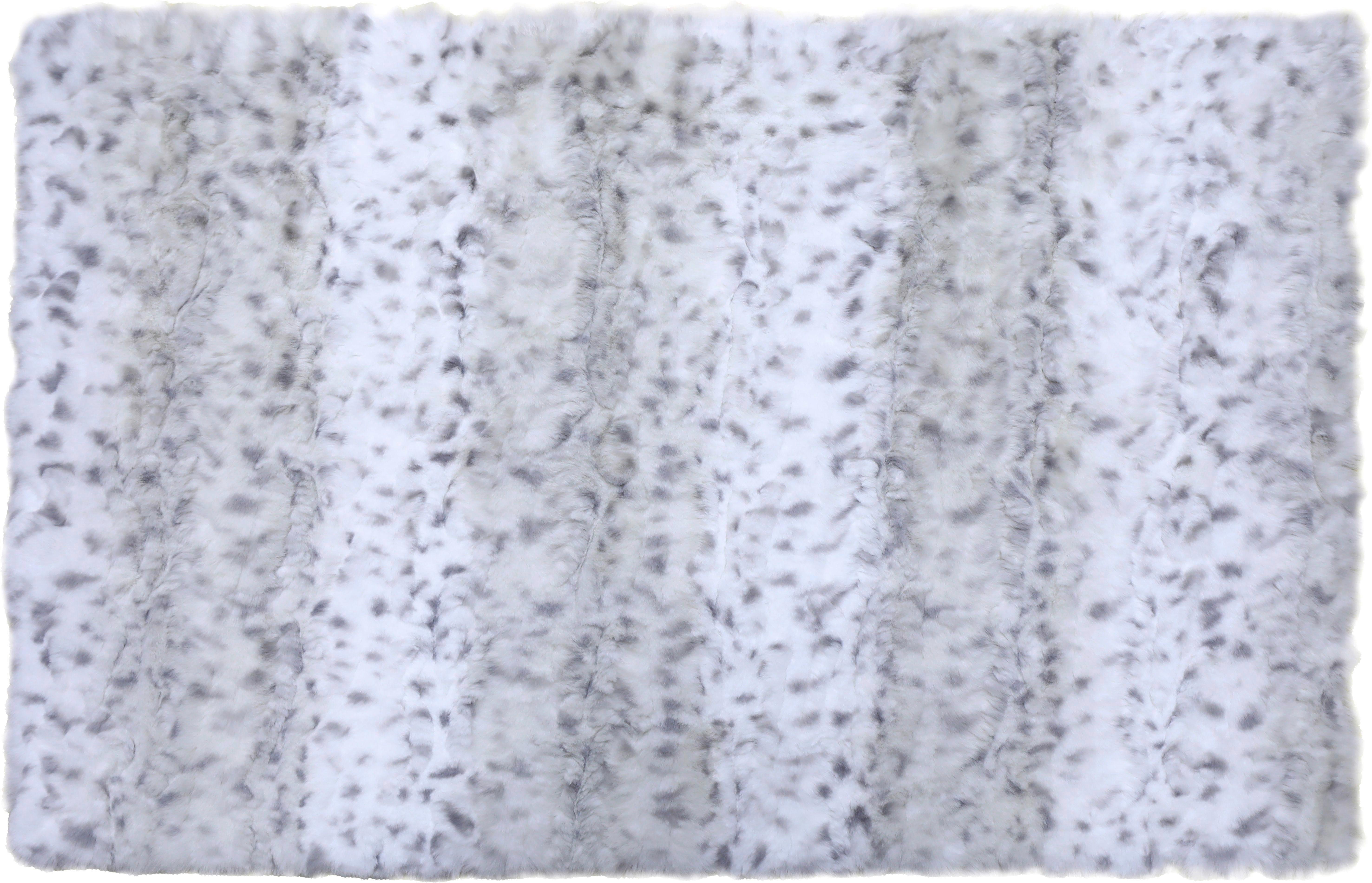 FELLTEPPICH Leopard. 100% Polyester - Schwarz/Weiß, ROMANTIK / LANDHAUS, Textil (120/160cm) - James Wood