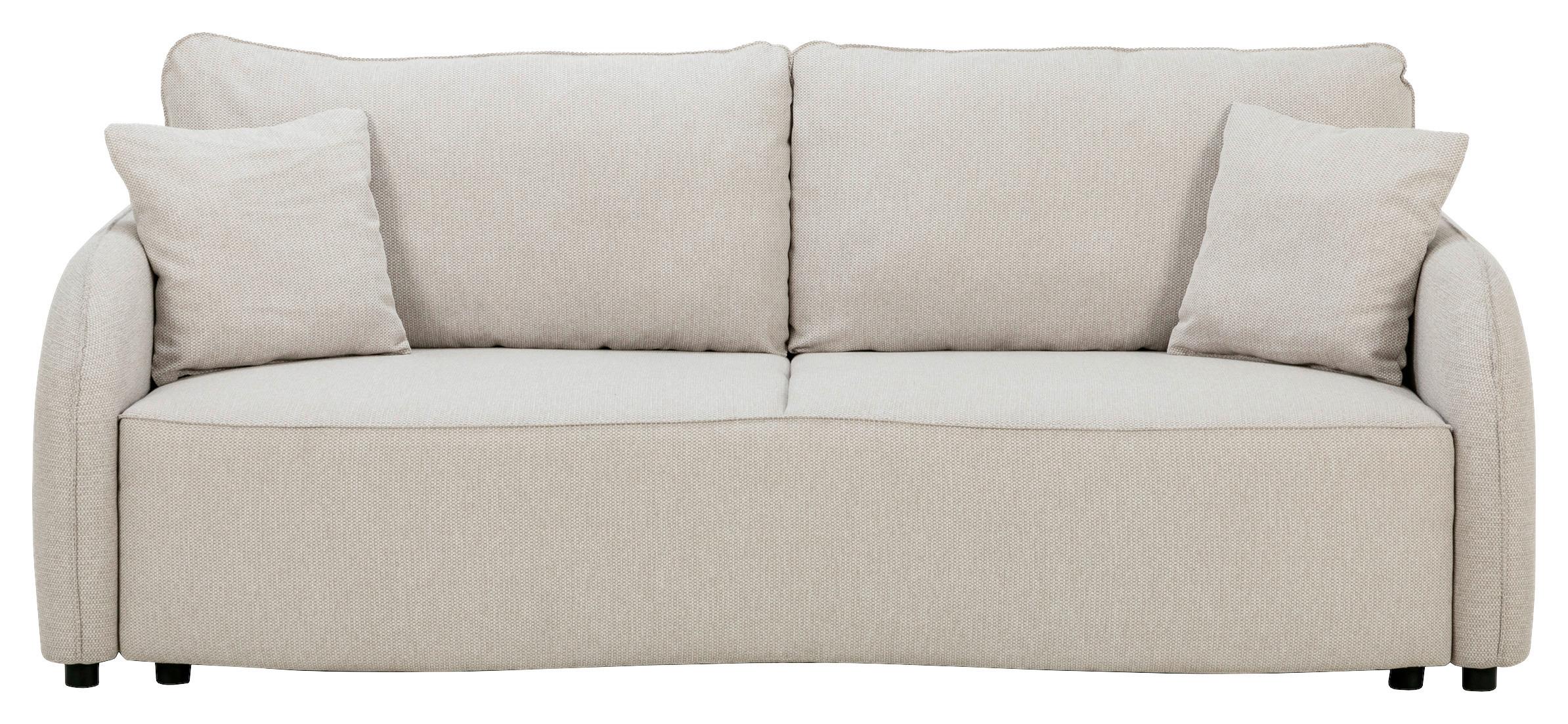 3-Sitzer-Sofa Bari mit Schlaffunktion & Bettkasten - Beige/Schwarz, Basics, Textil (215/89/100cm) - P & B