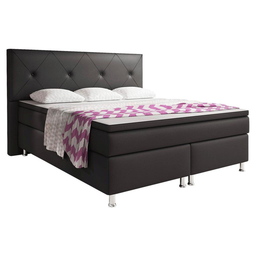 Boxspringbett Mit Topper Lederlook 180x200 Oxford