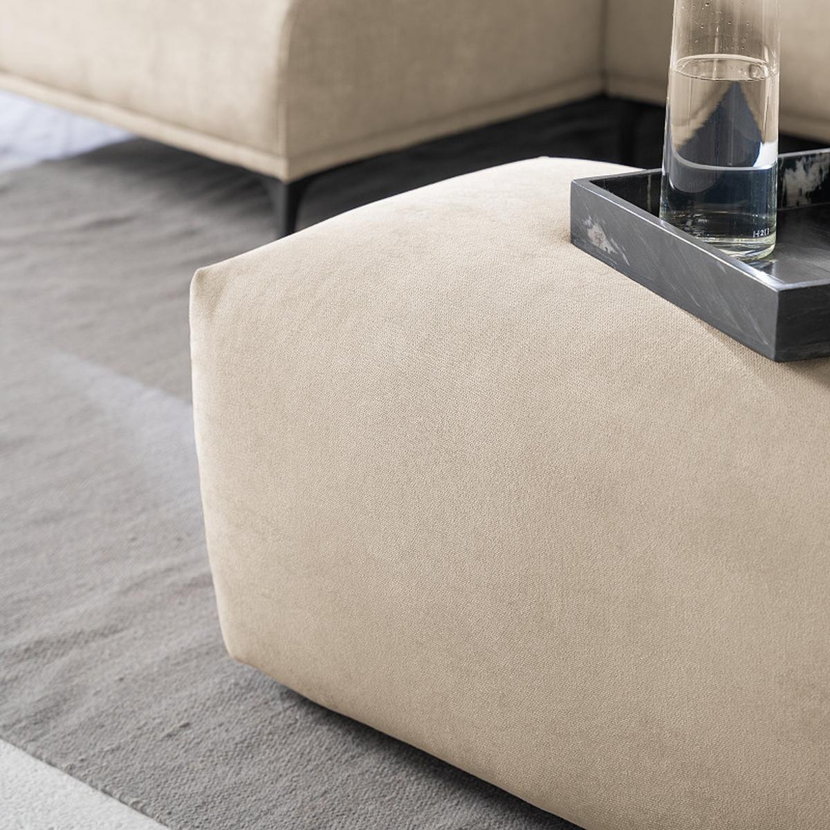 Hocker Bolt, Taupe B: 102 cm - Taupe/Schwarz, MODERN, Textil (102/41/52cm) - Trendmanufaktur